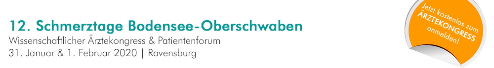 12. Schmerztage Bodensee-Oberschwaben am 31.01. & 1.02.2020 in Ravensburg
